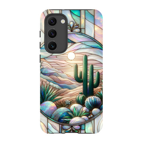 Desert Cactus Stained Glass Illusion Tough Phone Case
