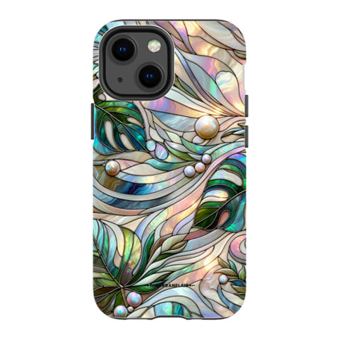 Monstera Leaves Stained Glass Tough Phone Case