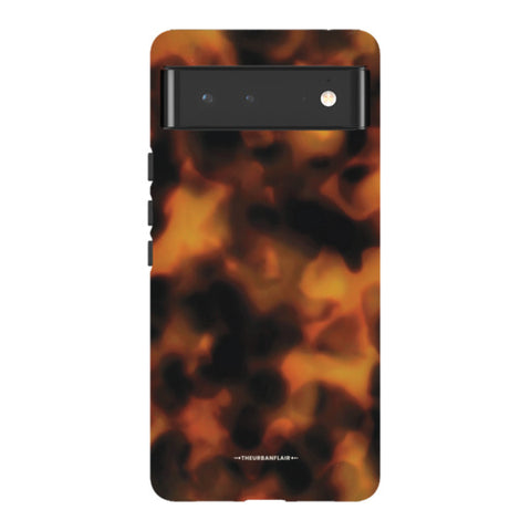 Warm Tortoise Shell Print Tough Phone Case Pixel 6 Satin [Semi-Matte] exclusively offered by The Urban Flair