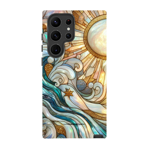 Waves & Sun Rays Stained Glass Illusion Tough Phone Case