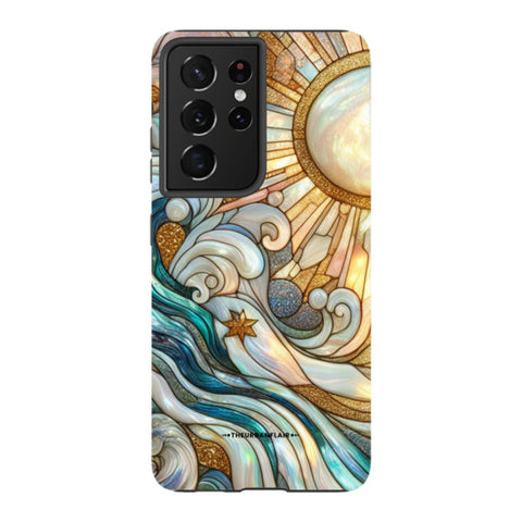 Waves & Sun Rays Stained Glass Illusion Tough Phone Case