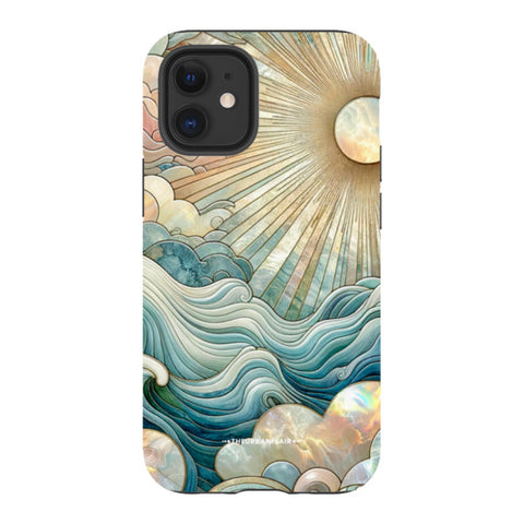 Ocean Waves & Sun Rays Stained Glass Tough Phone Case