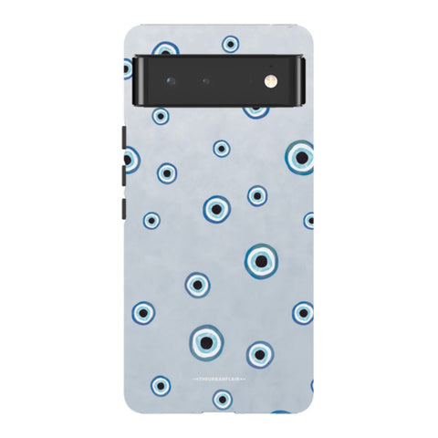 Pale Baby Blue Evil Eye Tough Phone Case Pixel 6 Satin [Semi-Matte] exclusively offered by The Urban Flair