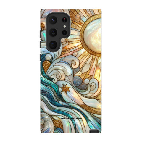 Waves & Sun Rays Stained Glass Illusion Tough Phone Case
