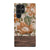 Retro Flowers Split Wood Print Tough Phone Case Galaxy S22 Ultra Satin [Semi-Matte] exclusively offered by The Urban Flair