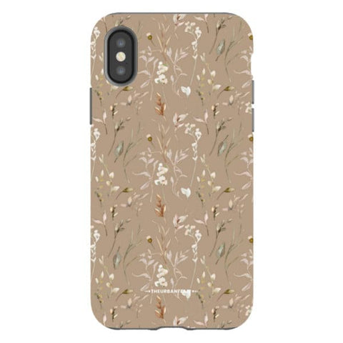 Cute Beige Floral Tough Phone Case