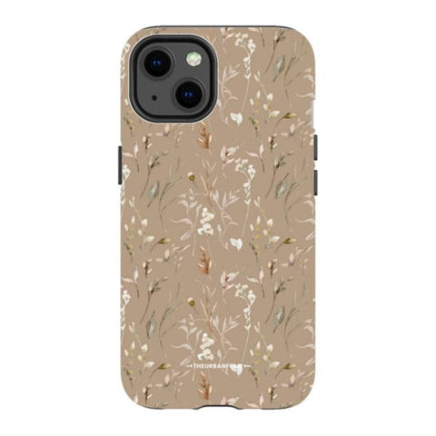 Cute Beige Floral Tough Phone Case