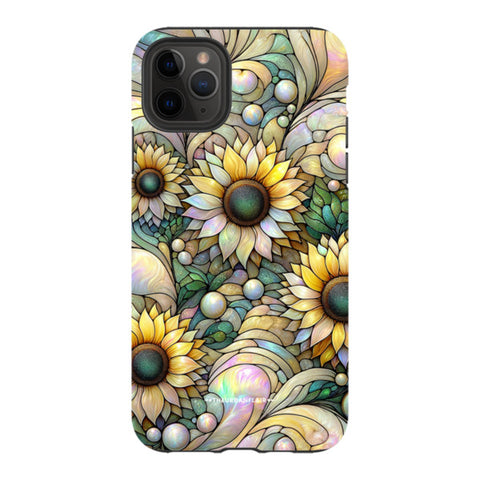 Cute Sunflowers Stained Glass Illusion Tough Phone Case