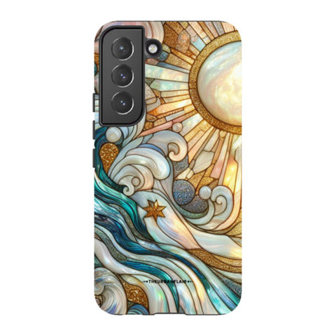 Waves & Sun Rays Stained Glass Illusion Tough Phone Case
