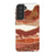 Brick Abstract Layered Mountains Print Tough Phone Case Galaxy S21 FE Satin [Semi-Matte] exclusively offered by The Urban Flair
