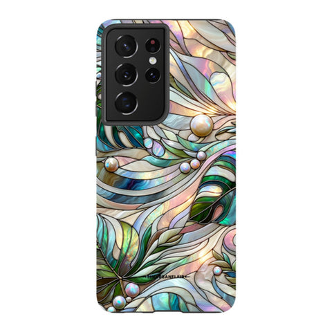 Monstera Leaves Stained Glass Tough Phone Case