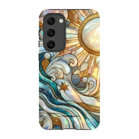 Waves & Sun Rays Stained Glass Illusion Tough Phone Case