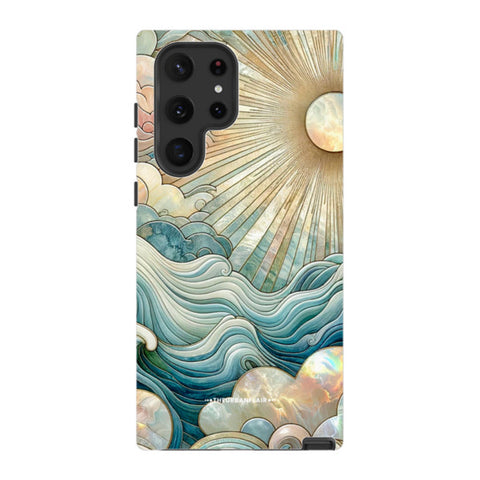 Ocean Waves & Sun Rays Stained Glass Tough Phone Case