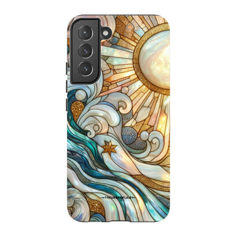 Waves & Sun Rays Stained Glass Illusion Tough Phone Case
