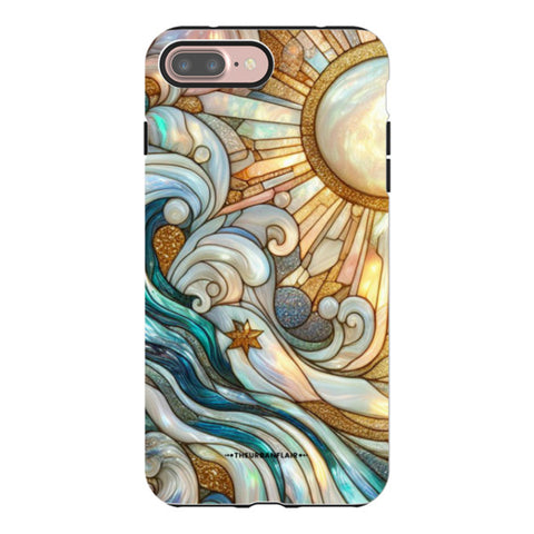 Waves & Sun Rays Stained Glass Illusion Tough Phone Case