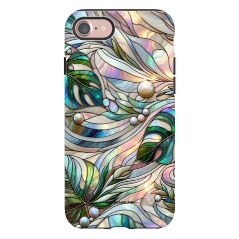 Monstera Leaves Stained Glass Tough Phone Case