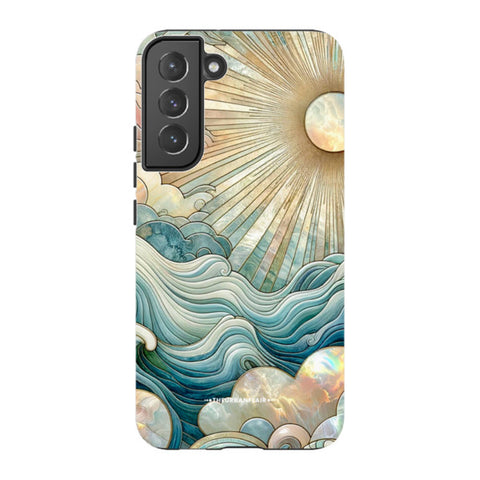 Ocean Waves & Sun Rays Stained Glass Tough Phone Case