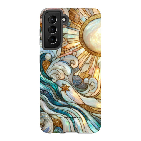 Waves & Sun Rays Stained Glass Illusion Tough Phone Case