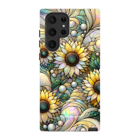 Cute Sunflowers Stained Glass Illusion Tough Phone Case