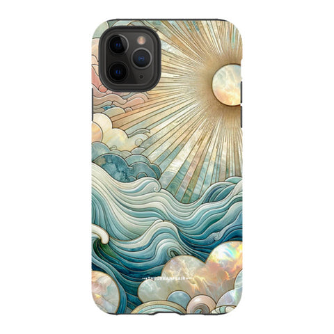 Ocean Waves & Sun Rays Stained Glass Tough Phone Case