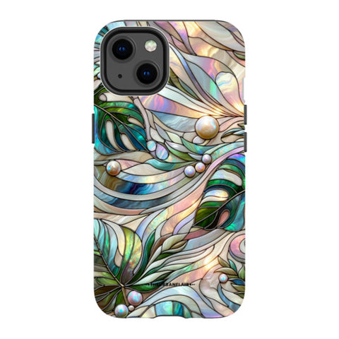 Monstera Leaves Stained Glass Tough Phone Case