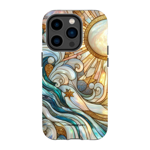 Waves & Sun Rays Stained Glass Illusion Tough Phone Case