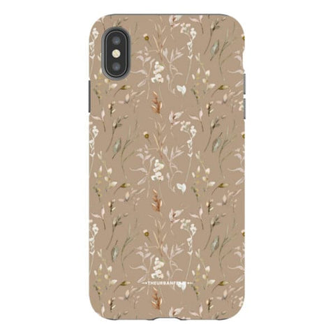 Cute Beige Floral Tough Phone Case