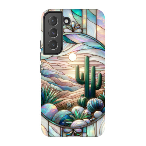Desert Cactus Stained Glass Illusion Tough Phone Case