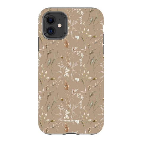 Cute Beige Floral Tough Phone Case
