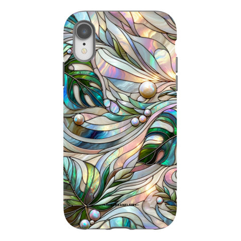 Monstera Leaves Stained Glass Tough Phone Case