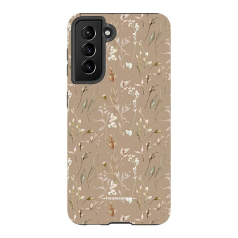 Cute Beige Floral Tough Phone Case