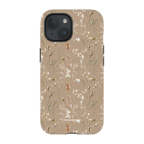 Cute Beige Floral Tough Phone Case
