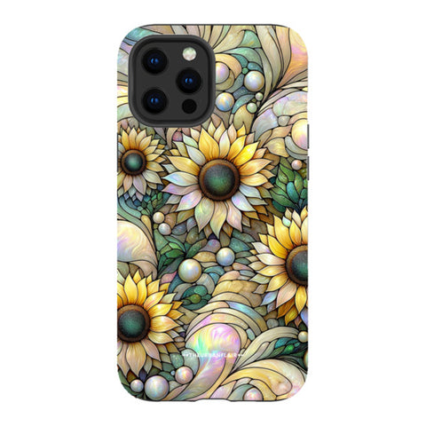 Cute Sunflowers Stained Glass Illusion Tough Phone Case