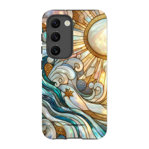 Waves & Sun Rays Stained Glass Illusion Tough Phone Case
