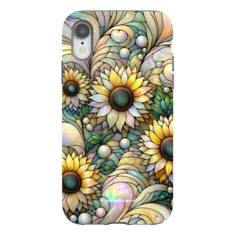 Cute Sunflowers Stained Glass Illusion Tough Phone Case
