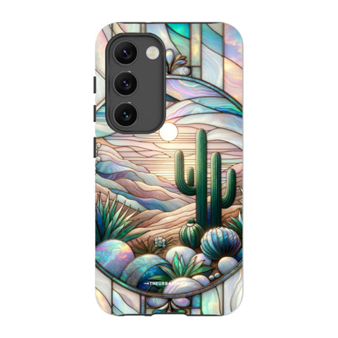 Desert Cactus Stained Glass Illusion Tough Phone Case