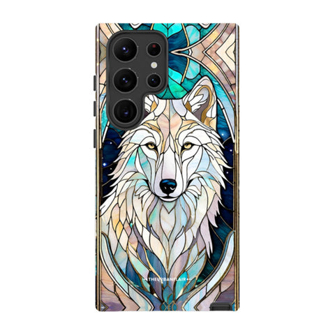 Mystic Wolf Spirit Animal Stained Glass Illusion Tough Phone Case