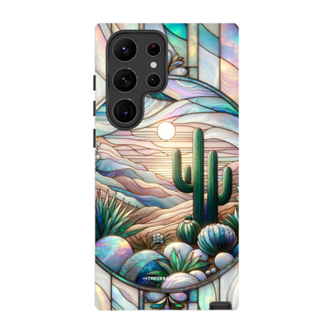 Desert Cactus Stained Glass Illusion Tough Phone Case