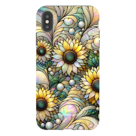 Cute Sunflowers Stained Glass Illusion Tough Phone Case