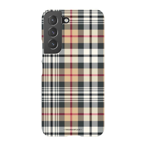 Classic Beige Plaid Tough Phone Case Galaxy S22 Satin [Semi-Matte] exclusively offered by The Urban Flair