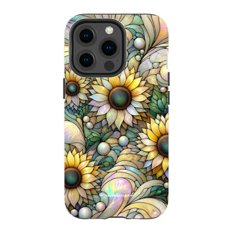 Cute Sunflowers Stained Glass Illusion Tough Phone Case