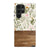 Vintage Wild Flower & Wood Print Tough Phone Case Galaxy S22 Ultra Gloss [High Sheen] exclusively offered by The Urban Flair