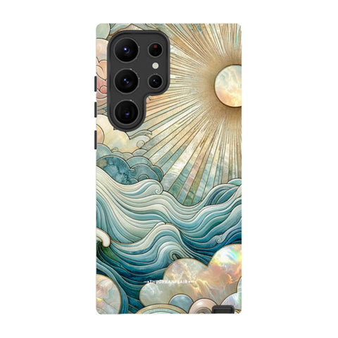 Ocean Waves & Sun Rays Stained Glass Tough Phone Case