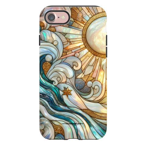Waves & Sun Rays Stained Glass Illusion Tough Phone Case