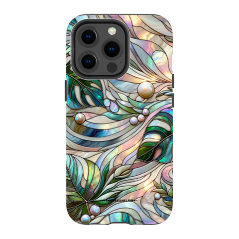 Monstera Leaves Stained Glass Tough Phone Case