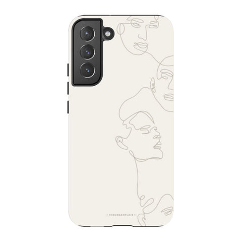 Minimal Women One Line Art Tough Phone Case Galaxy S22 Plus Satin [Semi-Matte] exclusively offered by The Urban Flair