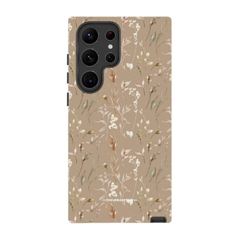 Cute Beige Floral Tough Phone Case