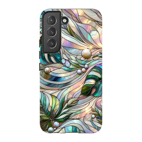 Monstera Leaves Stained Glass Tough Phone Case