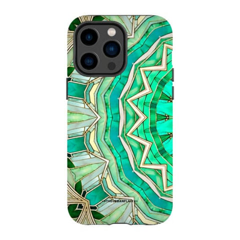 Green Boho Mandala Tough Phone Case