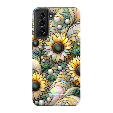 Cute Sunflowers Stained Glass Illusion Tough Phone Case